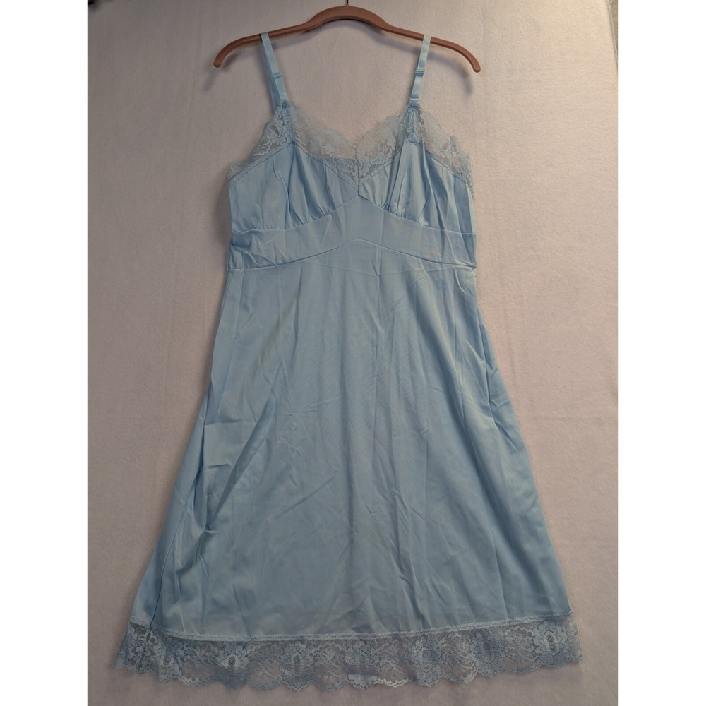 Berkliff Womens Lingerie Slip Gown Dress Size 36 Avg Nylon Blue